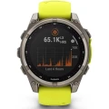 Ceas GARMIN Fenix 8 Solar Sapphire Carbon, Yellow / Graphite, 47mm, EMEA