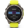 Ceas GARMIN Fenix 8 Solar Sapphire Carbon, Yellow / Graphite, 47mm, EMEA