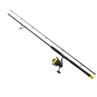 Combo Black Cat Hard Core Combo Spin Rod 2.4m, 20-200g, 2seg + Black Passion Fd 50 Reel + Fir Textil