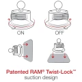 Baza cu Ventuza RAM Mounts Twist-Lock Suction Cup Base with Ball - B Size Baza cu Ventuza RAM Mounts Twist-Lock Suction Cup Base with Ball - B Size