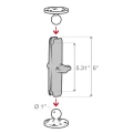 Brat RAM Mounts Double Socket Arm - B Size Long Brat RAM Mounts Double Socket Arm - B Size Long