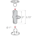 Brat RAM Mounts Double Socket Arm - B Size Medium Brat RAM Mounts Double Socket Arm - B Size Medium