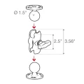 Brat RAM Mounts Double Socket Arm - C Size Short Brat RAM Mounts Double Socket Arm - C Size Short