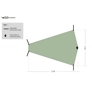 Groundsheet DD Hammocks Superligh Olive Green 210cmx150cm