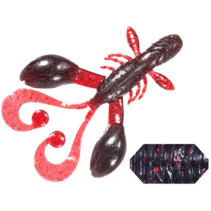 GRUB COLMIC RUGBY CRAW 4.5" 11.4cm BLACK RED FLK
