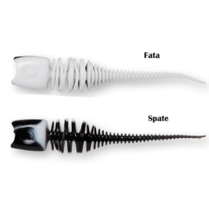 Shad Effzett Garlic Trout 6cm UV White Black 10buc/pac Shad Effzett Garlic Trout 6cm UV White Black 10buc/pac