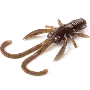 Creatura FISHUP Baffi Fly, 3.8cm, Green Pumpkin Brown Red and Purple, 10buc/pac