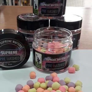 Wafter 2.20 Baits Supreme Pre Washed 4mm 50ml/borcan Wafter 2.20 Baits Supreme Pre Washed 4mm 50ml/borcan