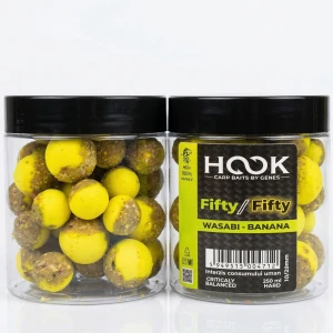 Boilies Critic Echilibrat HOOKBAITS Fifty-Fifty, Wasabi Banana, 16/20mm, 250ml