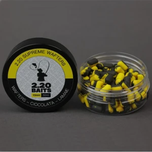 Wafters 2.20 Baits Supreme, Galben - Negru, Ciocolata & Lamaie, 10mm, 50ml Wafters 2.20 Baits Supreme, Galben - Negru, Ciocolata & Lamaie, 10mm, 50ml