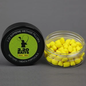 Wafters 2.20 Baits Supreme Pernute, Galben, Menta & Portocala, 10mm, 50ml Wafters 2.20 Baits Supreme Pernute, Galben, Menta & Portocala, 10mm, 50ml