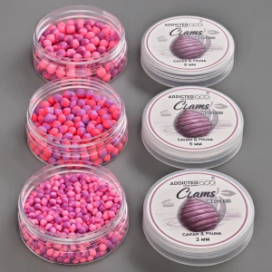 Wafters ADDICTED CARP BAITS Clams Caviar Pruna, Pink & Mov, 3mm, 20g