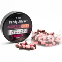 Wafters Addicted Carp Baits Pillow Candy Attract, Ciocolata & Raspberry, Roz / Maro, 8mm, 40ml