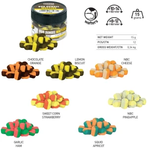 Wafters Carp Zoom Duo Dumbel, Garlic-Ham, 10-14mm, 15g Wafters Carp Zoom Duo Dumbel, Garlic-Ham, 10-14mm, 15g
