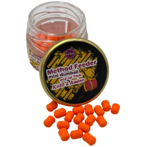 Wafters FEEDER-X Method Feeder Mini Dumbell, Krill & Amino, Orange, 7mm, 60buc/borcan