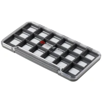 Cutie Muste Greys Slim Waterproof Fly Box, 18 Compartimente, 18.7x10.3x1.7cm