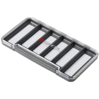 Cutie Muste Greys Slim Waterproof Fly Box, 6 Compartimente, 18.7x10.3x1.7cm