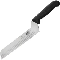 Cutit Bucatarie Victorinox Butter And Soft Cheese Knife, Fibrox, Lama Gofrata 21cm, Negru