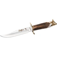 Cutit Muela 160mm Blade Buffalo-16bf, Stag Deer Handle, Brass Guard And Buffalo Head Cap