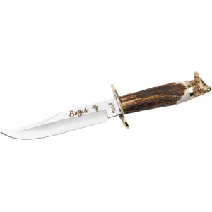 Cutit MUELA 160mm Blade BUFFALO-16BF, Stag Deer Handle, Brass Guard And Buffalo Head Cap