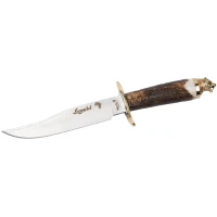 Cutit Muela 160mm Blade Leopard-16bf, Stag Deer Handle, Brass Guard And Leopard Head Cap