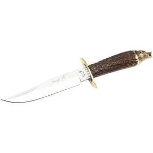 Cutit MUELA 160mm Blade WOLF-16A, Stag Deer Handle, Brass Guard And Wolf Head Cap