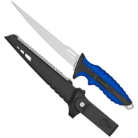 Cutit MUSTAD pentru Filetat, Lama Polisata 17.8cm + Teaca