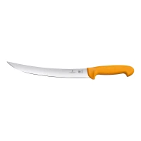 Cutit Macelar Victorinox Swibo Butchers Knife, Varf Ascutit, Lama Curbata 26cm, Galben