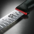 Cutit Pentru Sacrificat Victorinox Slaughter Knife, Fibrox, Dual Grip, Lama Gofrata 25cm, Curbata, Negru/Rosu