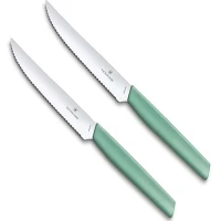 Set 2 Cutite Victorinox Swiss Modern Steak Knife, Lama Zimtata 12cm, Verde Menta, Blister