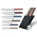 Set 6 Cutite Multicolore Victorinox Swiss Modern Block + Suport Lemn, Negru Set 6 Cutite Multicolore Victorinox Swiss Modern Block + Suport Lemn, Negru