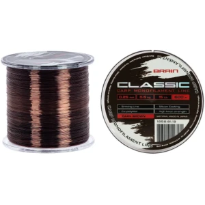 Fir Monofilament BRAIN Classic Carp Line, Dark Brown, 6.6kg, 0.25mm, 300m Fir Monofilament BRAIN Classic Carp Line, Dark Brown, 6.6kg, 0.25mm, 300m