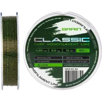 Fir Monofilament BRAIN Classic Carp Line, Dark Camo, 6.6kg, 0.25mm, 600m