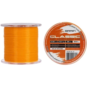 Fir Monofilament BRAIN Classic Carp Line Solid, Orange, 8.8kg, 0.30mm, 600m