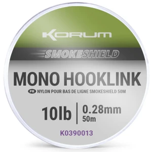 Fir Monofilament KORUM Smokeshield Mono Hooklink, 10lbs/4.50kg, 0.28mm, 50m  Fir Monofilament KORUM Smokeshield Mono Hooklink, 10lbs/4.50kg, 0.28mm, 50m