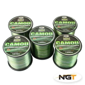 Fir Monofilament NGT Camo Line, 0.28mm 12lbs 1490m Fir Monofilament NGT Camo Line, 0.28mm 12lbs 1490m