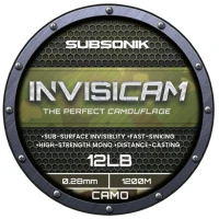 Fir Monofilament Sonik Subsonik Invisicam, Verde Maro Negru, 1200m, 6.80kg, 0.31mm