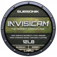 Fir Monofilament Sonik Subsonik Invisicam, Verde Maro Negru, 1200m, 8.16kg, 0.35mm