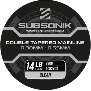 Fir Monofilament SONIK Subsonik Double Tapered Main Line Clear, 14lbs-6.35kg, 0.30-0.55mm, 990m