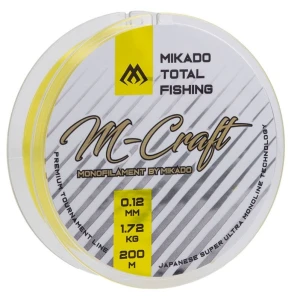 Fir Monofilament MIKADO M-Craft, Yellow, 1.72kg, 0.12mm, 200m