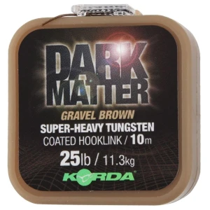 FIR TEXTIL KORDA DARK MATTER SUPER-HEAVY TUNGSTEN COATED GRAVEL BROWN 18lbs 8.20kg 10M