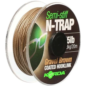 Fir Textil KORDA N-Trap Soft Coated, Gravel Brown, 15lbs, 20m