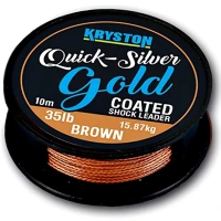 Fir Textil KRYSTON Quicksilver Gold Coated Shock Leader, Brown, 10m, 35lb/15.87kg