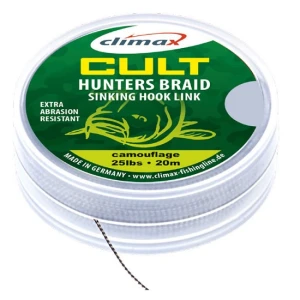 Fir textil Climax CULT HUNTERSBRAID SINKING HOOKLINK 20m 25lbs 0.25mm Camouflage Fir textil Climax CULT HUNTERSBRAID SINKING HOOKLINK 20m 25lbs 0.25mm Camouflage