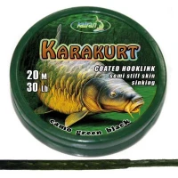 KATRAN Coated braided hook links KARAKURT 15Lb 20 M/15Lb/20 M/camo green black