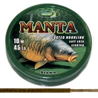 KATRAN Coated braided hook links MANTA BROWN 45Lb 10 M/45Lb/10 M/brown