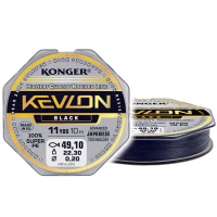 Fir Textil Konger Rigging Line Kevlon X4 Black 0.08mm, 5.2kg, 10m