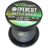 Fir Multifilament OVERFIGHT Ipercut Battle 4X Gri, 30kg, 0.40mm, 500m Fir Multifilament OVERFIGHT Ipercut Battle 4X Gri, 30kg, 0.40mm, 500m