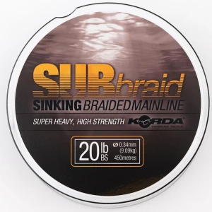 Fir Textil KORDA SUBbraid, Sinking, 20lb/0.34mm, 1200m