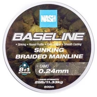 Fir Textil Nash Baseline Sinking Braid, Camo, 9.07kg, 20lbs, 0.20mm, 1200m